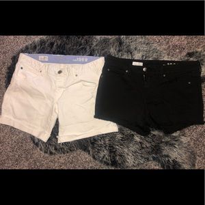 Bundle of GAP black and white jean shorts